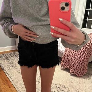 free people black jean shorts